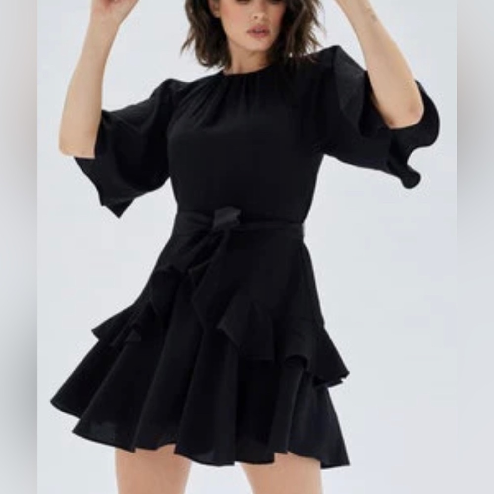 Revolve Minkpink crepe frill dress 94